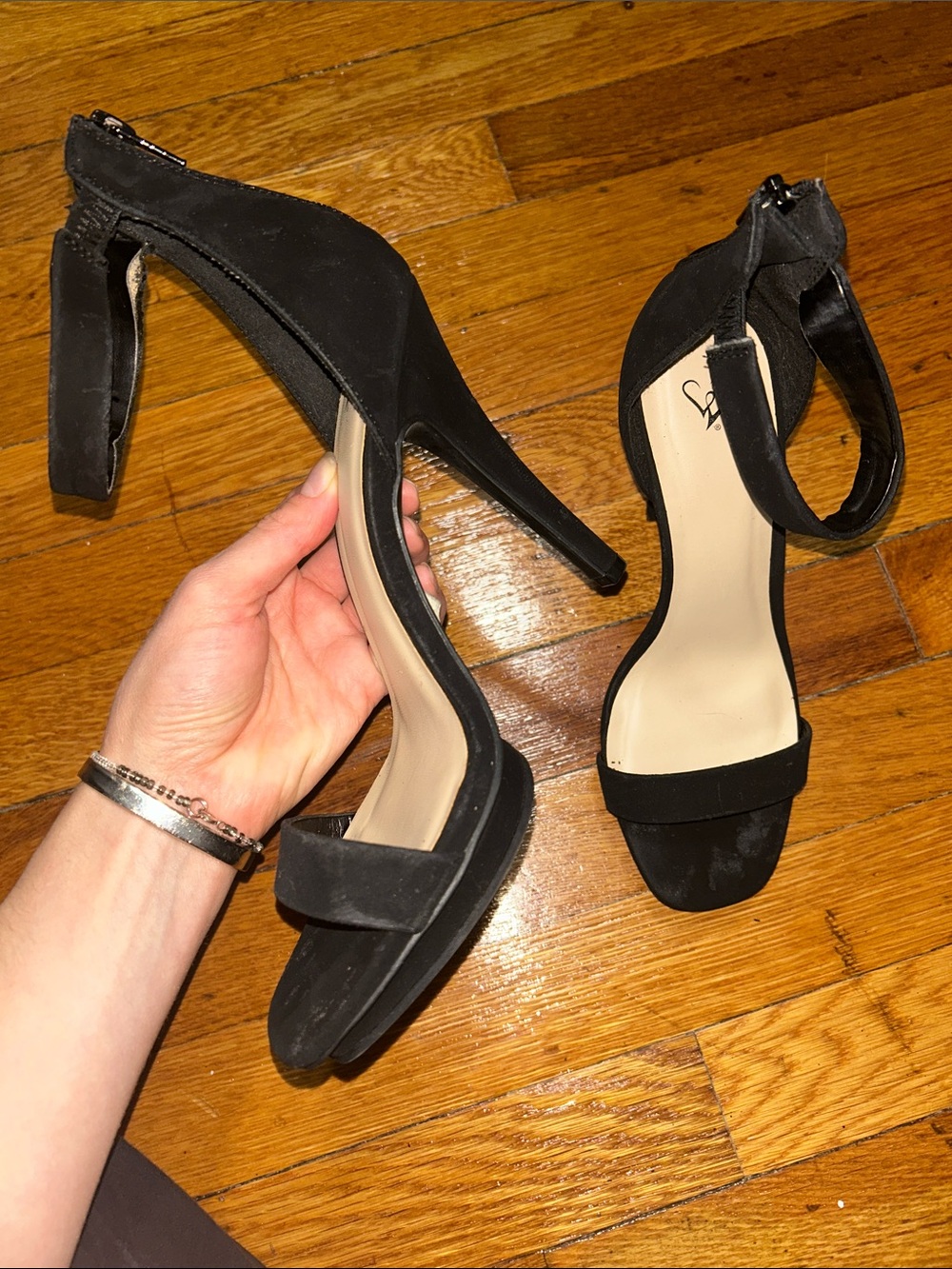 Black Ankle-Strap Stiletto Sandals